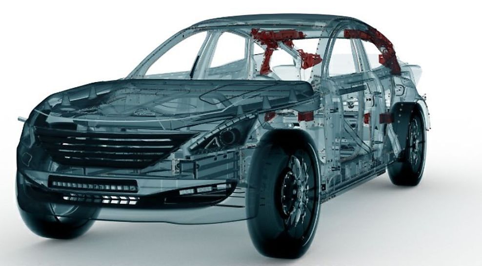 Potentiel des éléments de carrosserie hybrides allégés pour voitures