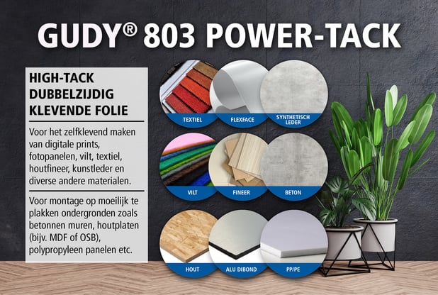 gudy® 803 power-tack - high-tack dubbelzijdig klevende folie