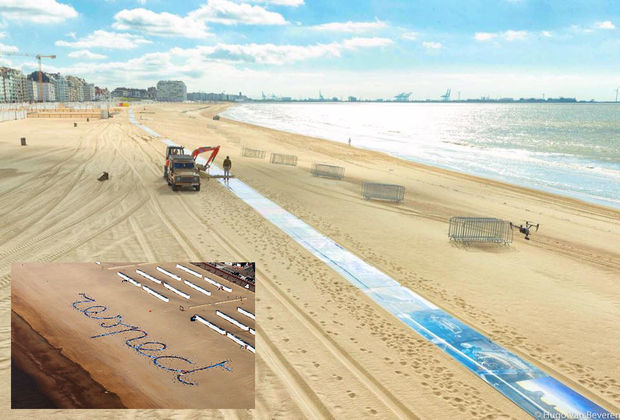 Canon print banner van 1 km lang voor kunstproject met de Océ Colorado