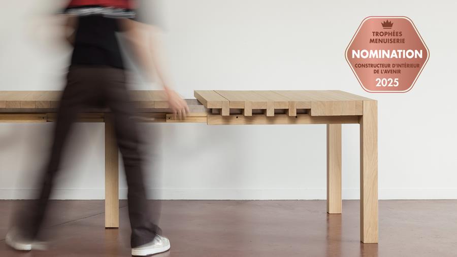 Table à rallonge innovante en chêne massif